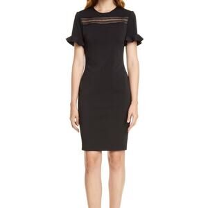 Ted Baker London Livsia Lace Inset Pencil Dress Black Ted Size 1 (US Size 4)